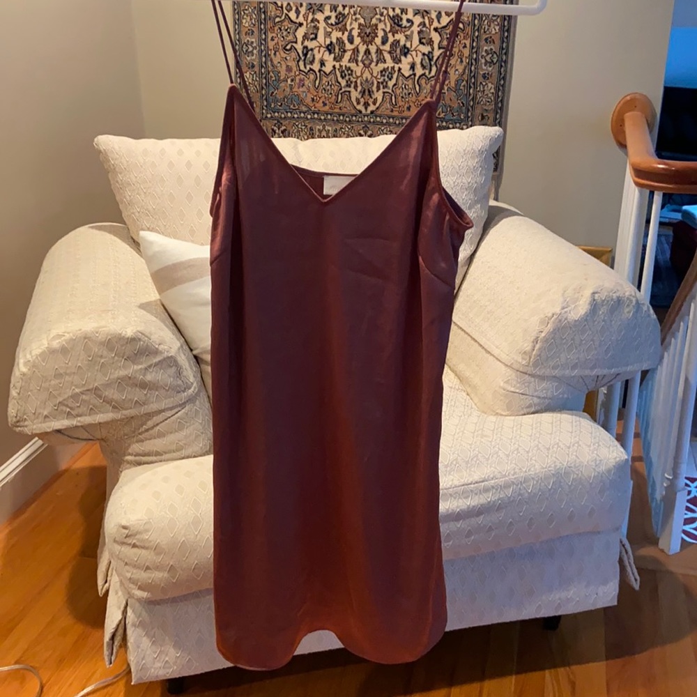 Aritzia silky rose colored dress